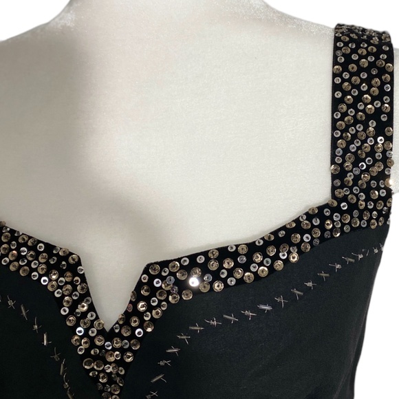 Nanette Lepore Black Sequin Silk Blend Blouse 6 EU - Picture 8 of 9